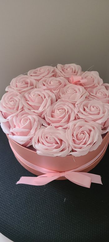 Coffret Rond de Fleurs de Savon - Roses roses