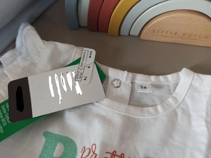 Ensemble t-shirt blanc et pantalon rose 9 mois - photo numéro 5