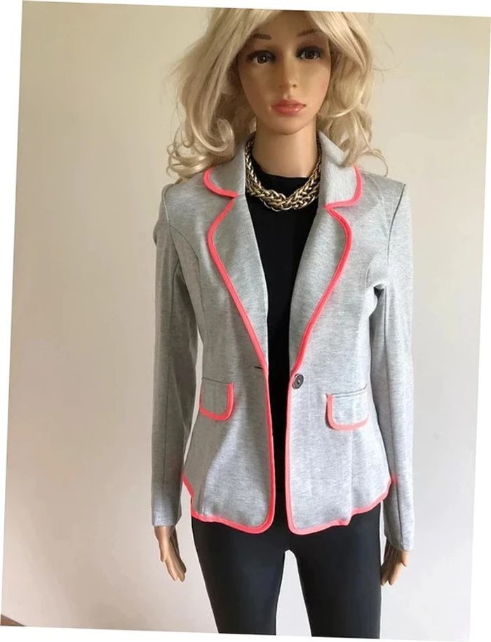 Blazer gris et rose fluo neuf AJC taille 36