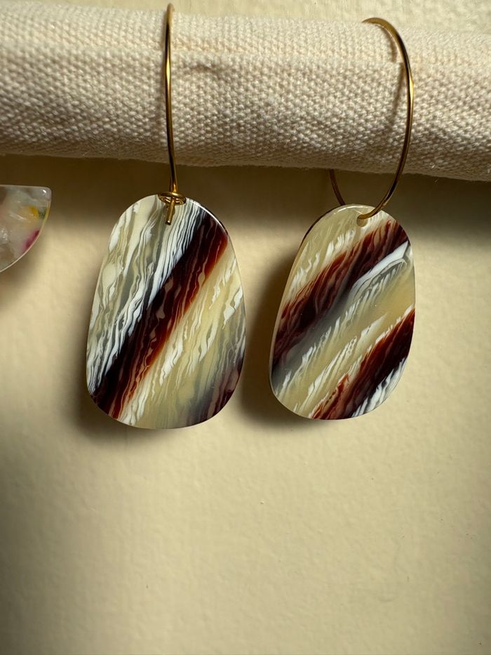 2 paires de boucles d’oreilles en acétate cellulosique (écaille de tortue ) - photo numéro 6
