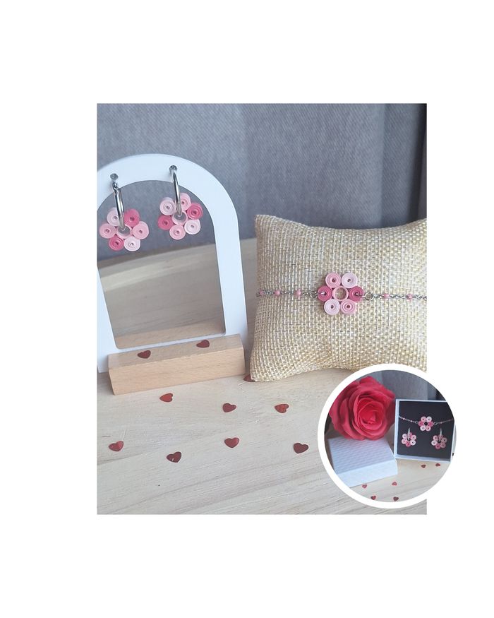Parure bijoux en quilling 🌸 Rosybus 🌸 - photo numéro 3