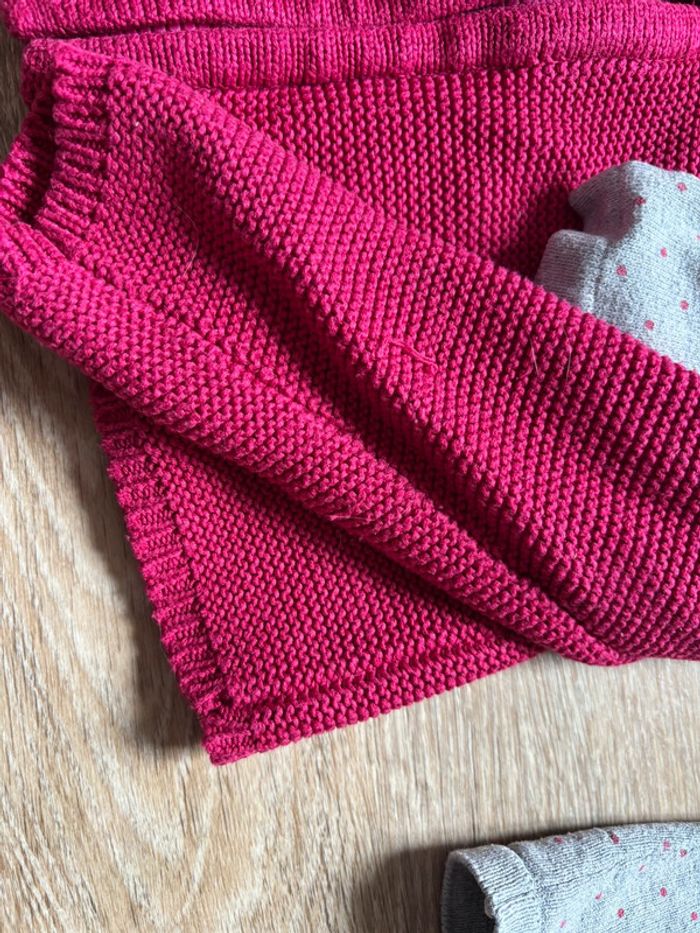 Lot de Gilet 3-4 ans fille rose et gris - photo numéro 2