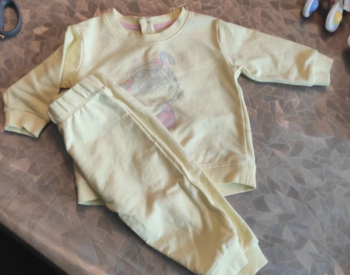 Ensemble bébé fille 9 mois sweat + pantalon - photo numéro 2