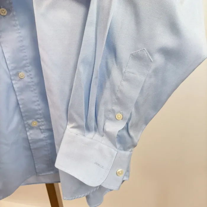 Chemise bleu ciel col américain manches longues coupe droite homme taille M A879 - photo numéro 6