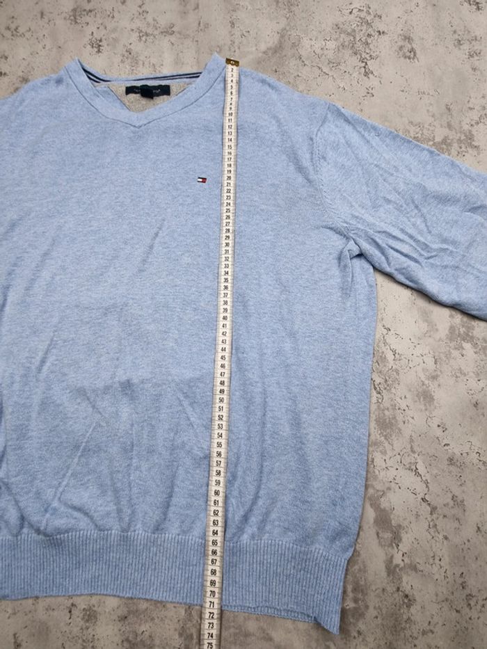 Pull col V Tommy Hilfiger bleu clair – Taille XXL Homme - photo numéro 8