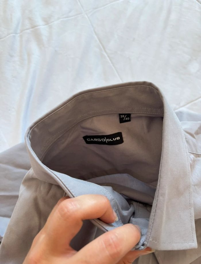 Chemise cargo club début 2000 y2k homme gris clair regular fit classique taille M 39/40 - photo numéro 5