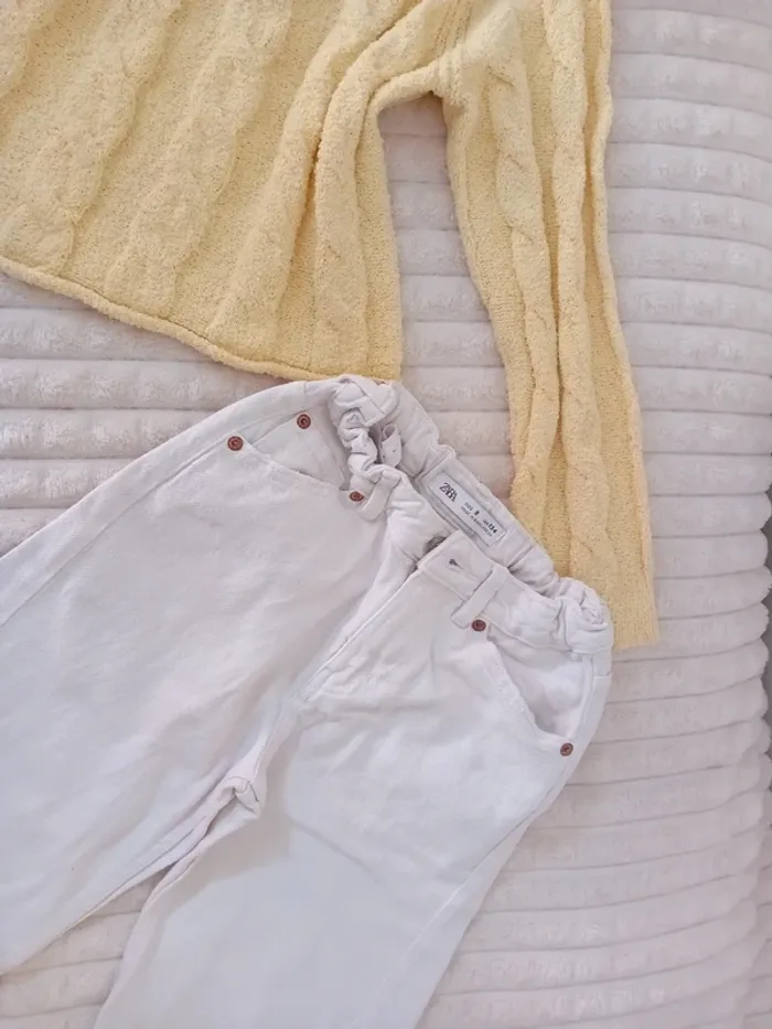 Ensemble fille pull torsade + jean wide leg 9/10ans Zara 🌼🤍 - photo numéro 3