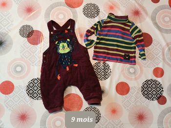 Tenue ensemble 🐵 salopette chaude taille 9 mois