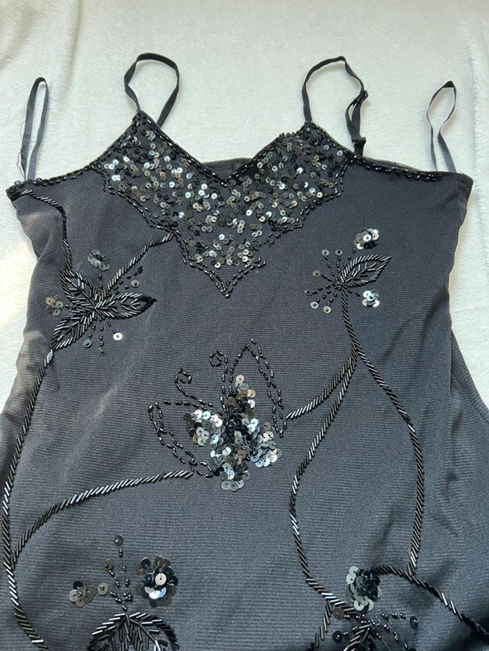 Robe midi perles sequins Goth Coquette vintage 90s - Taille M/L - photo numéro 7