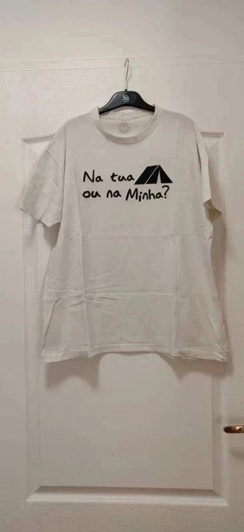 T-shirt blanc inscriptions noires Cao Azul M