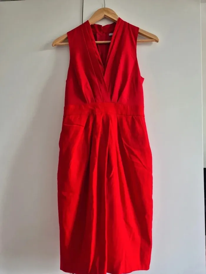 Très belle robe de cocktail rouge H&M taille XS 34 - photo numéro 2