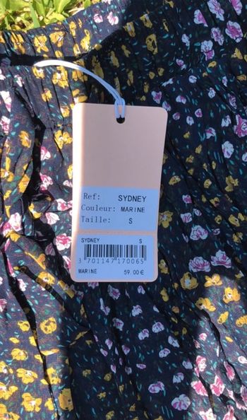 Jupe marine à fleurs Grace & Mila taille S