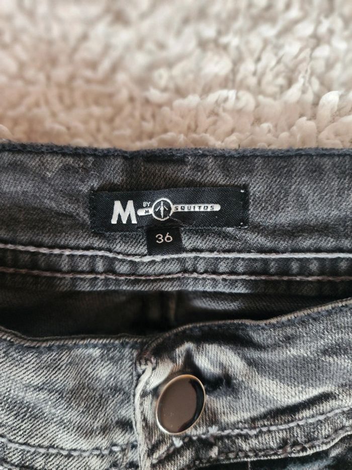 Jean droit gris motif floral Mosquitos T.36/S - photo numéro 5