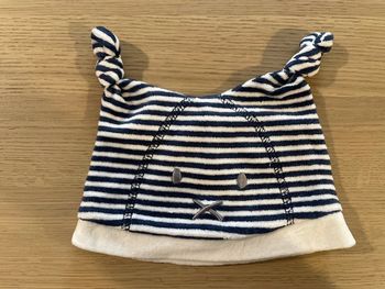 Bonnet blanc et bleu orchestra bébé naissance