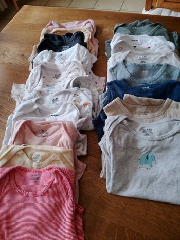 Lot 18 body fille manches courtes