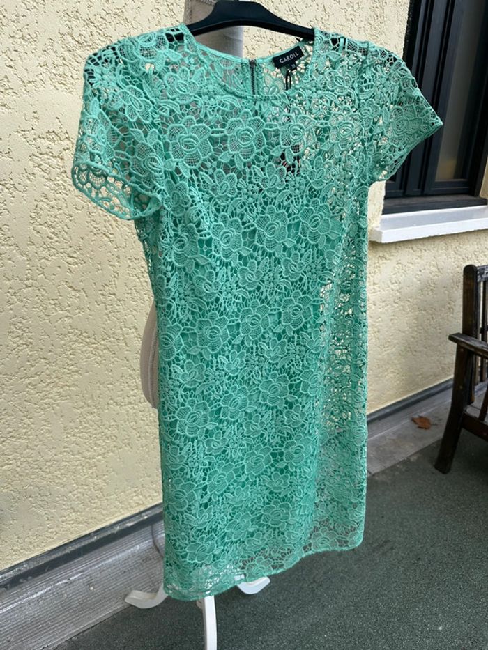 🌿 Robe vert menthe – Caroll – Taille 38 - photo numéro 2