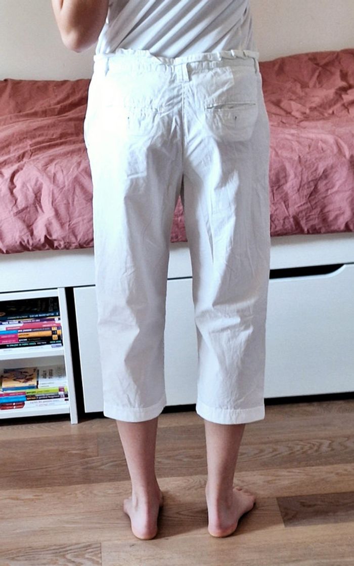 Pantalon court/ pantacourt blanc Esprit femme M 38 - photo numéro 4