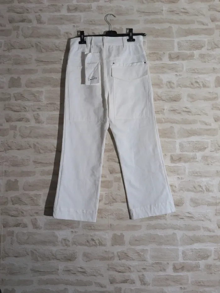 Pantalon blanc Mango Special Comited Collection - Taille 36 - Coton & Lin - Neuf avec étiquette - photo numéro 2