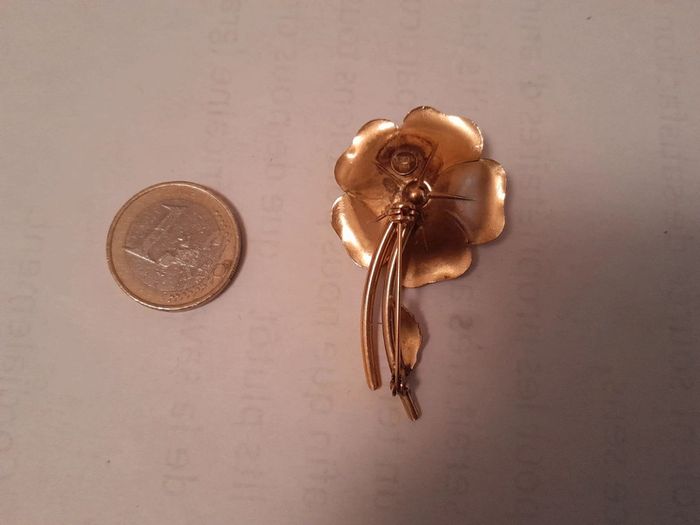 Sublime broche vintage cotée plotgal plaquée or - photo numéro 3