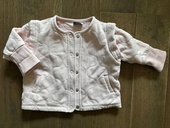 Gilet évolutif 3-9 mois parfait état rose pale TAO