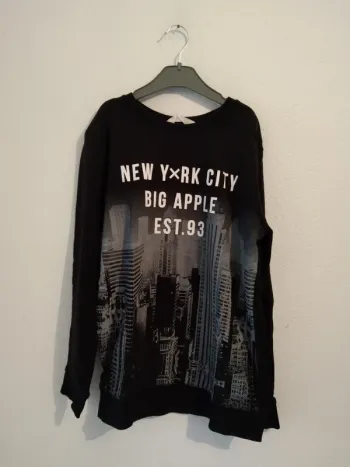 sweat noir new york h&m garcon 10 ans