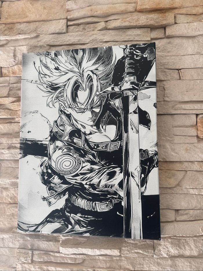 Tableau Trunks futur épée Dragon Ball en toile 30x40cm - photo numéro 3