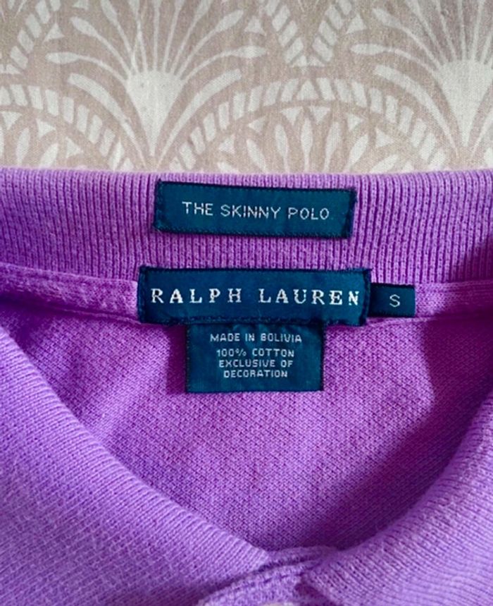 Polo Ralph Lauren violet crop top custom - photo numéro 3