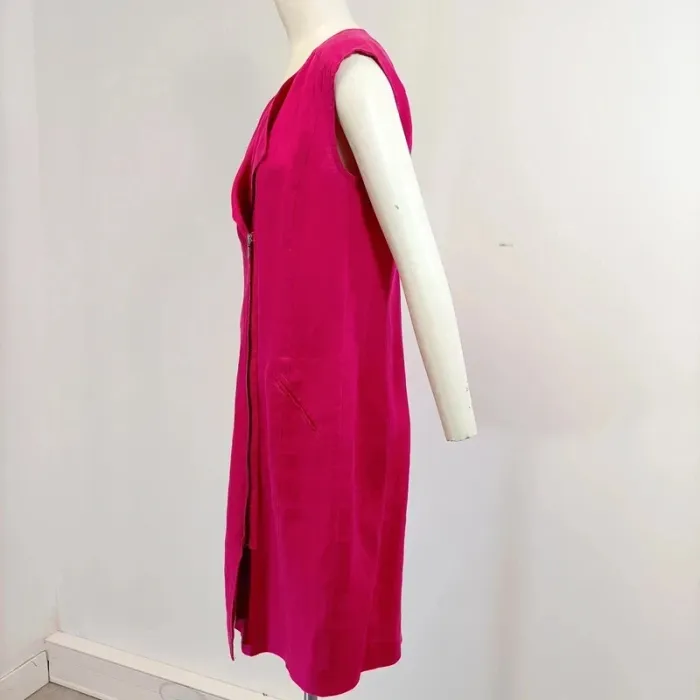 Robe zippée Gérard Darel - Fuchsia sans manche Lin T40 2en1 Veste longue A274 - photo numéro 2