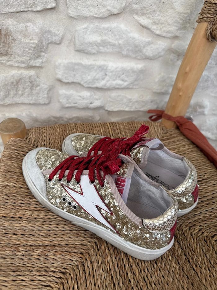 Basket dorée et rouge Semerdjian Pointure 38 - 25 € - photo numéro 3