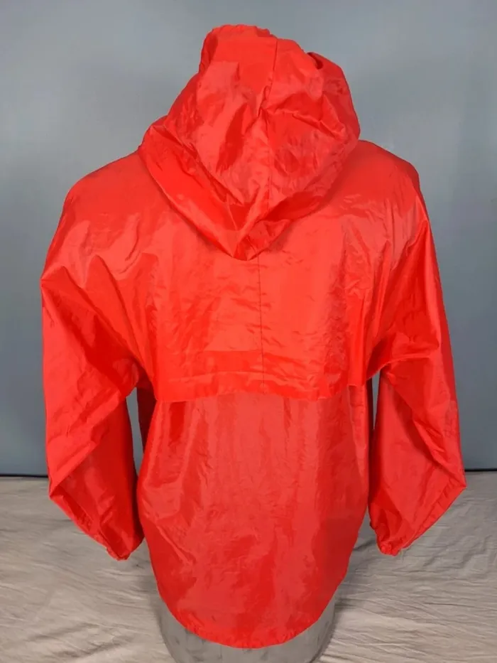 K-Way Vintage Rouge – Made in France – Coupe-vent à capuche (562) - photo numéro 6