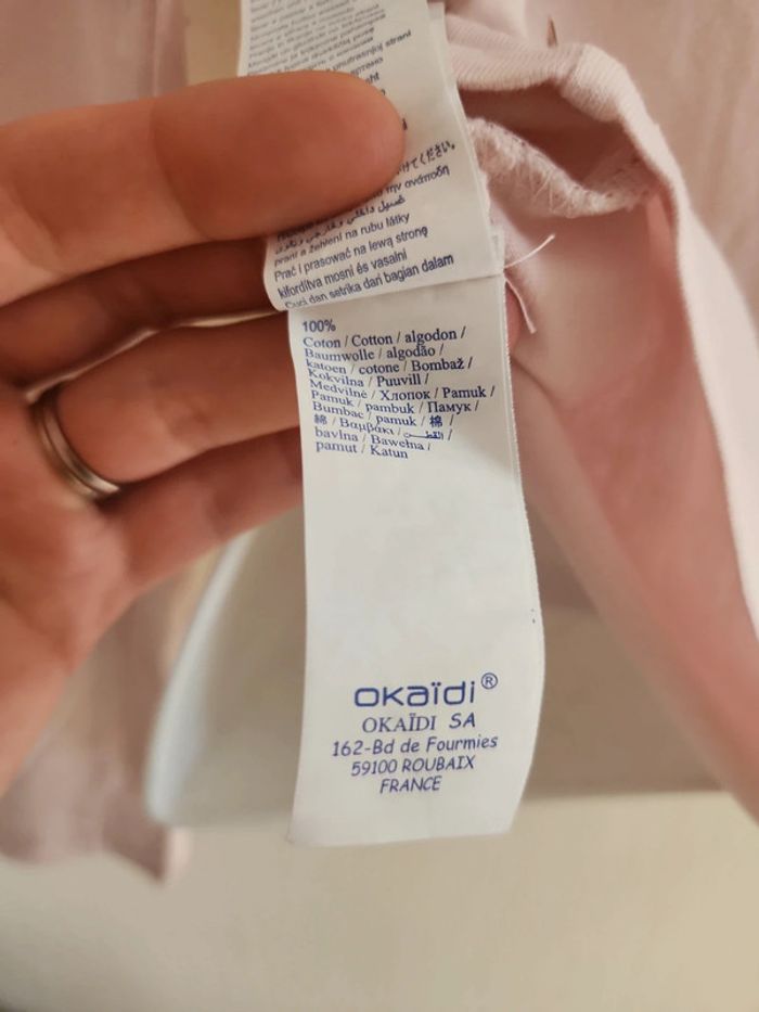 Tee-shirt manches longues rose pâle motif fleurs Okaidi 12 ans - photo numéro 9