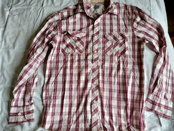 Chemise carreaux rouge bleu blanc et orange