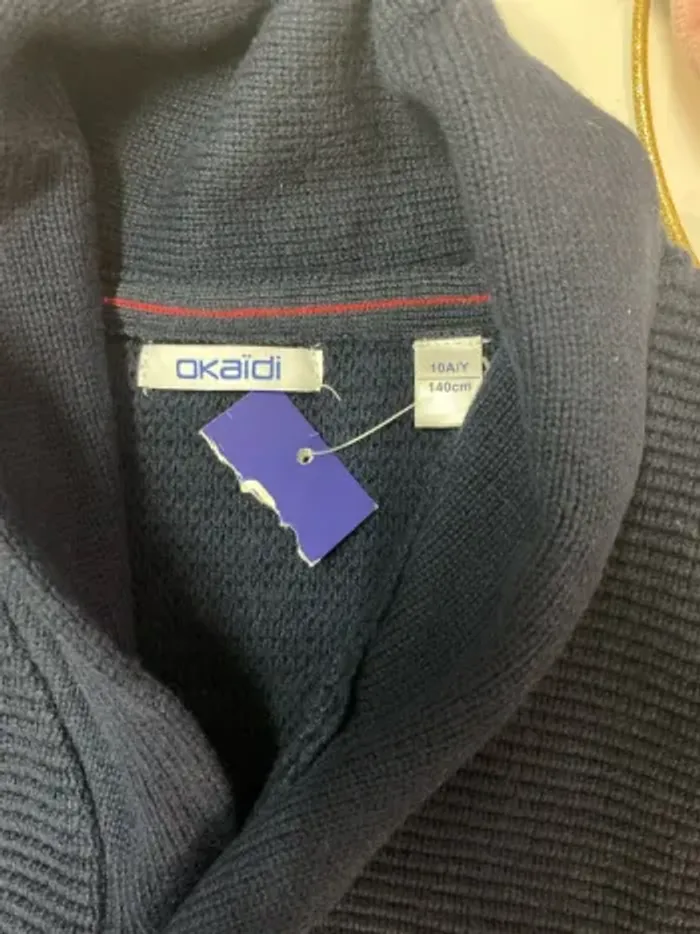 Gilet garçon - tricot chiné - neuf - Okaïdi - taille 10 ans - photo numéro 3