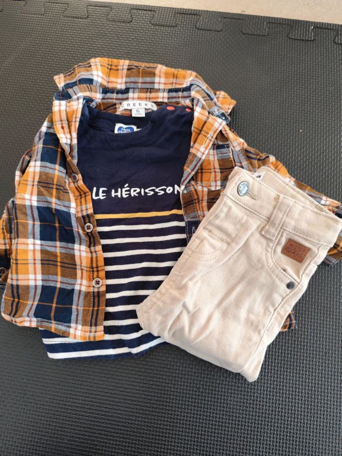 Ensemble 6 mois jeans chemise et tee shirt - photo numéro 6