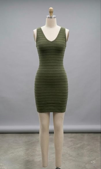 CRML - Robe courte bandage - Taille XS - Vert Kaki