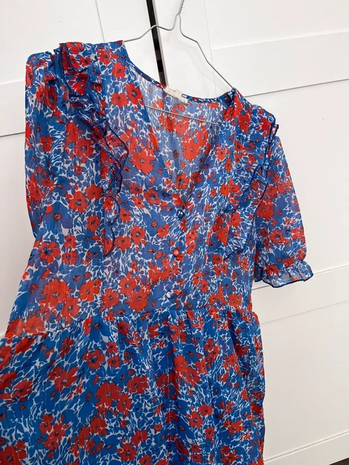 Robe à fleur été rouge et bleu - photo numéro 3