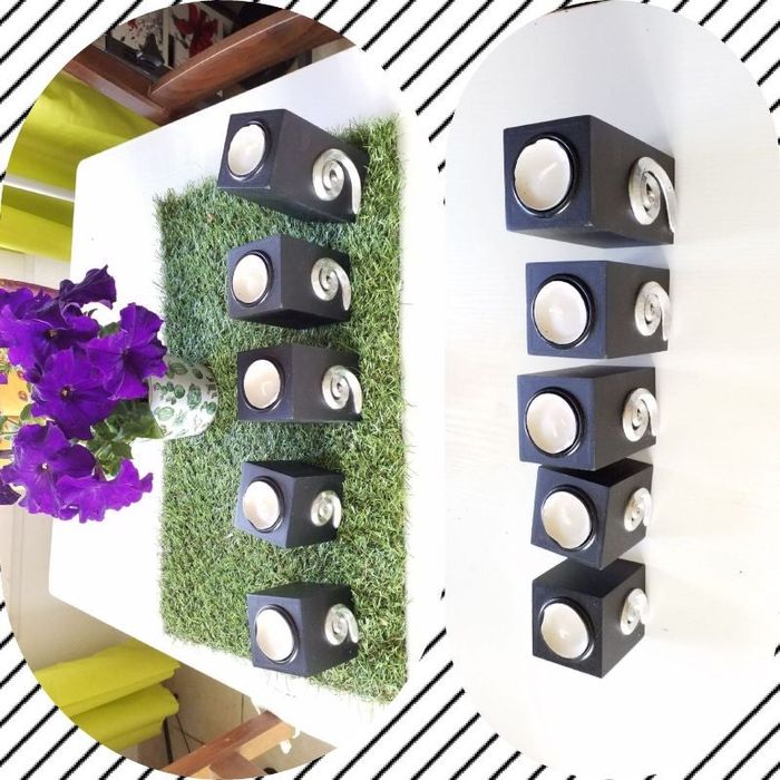 Lot de 5 bougoirs noir taille différentes voir photos