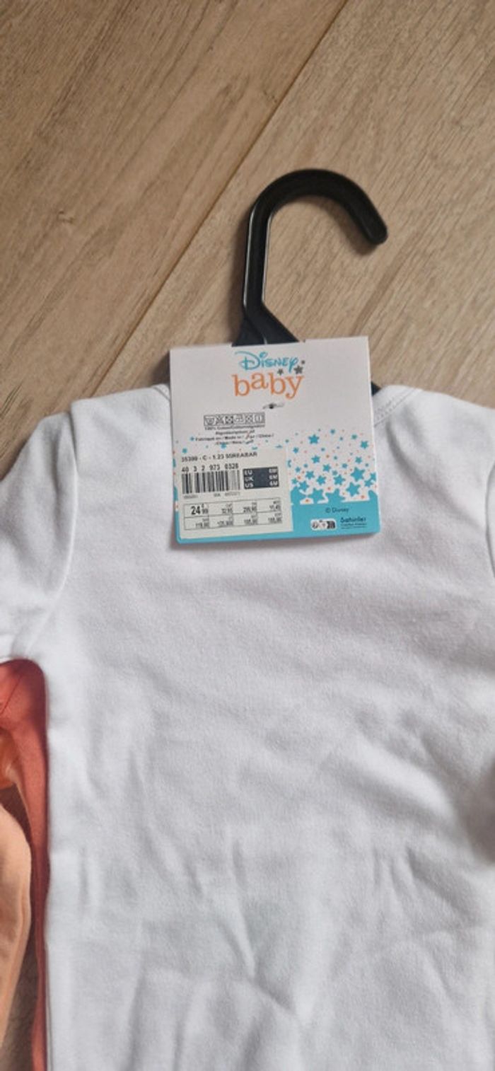 Lot de 6 bodies bébé fille manches longues Disney en 6 mois neufs - photo numéro 15