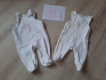 2 salopettes velours 1/3mois