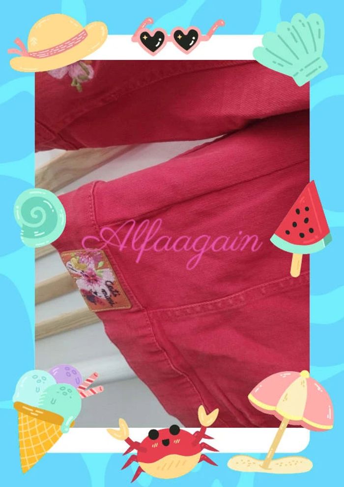 Veste en jean orange catimini 5/6ans neuve - photo numéro 4
