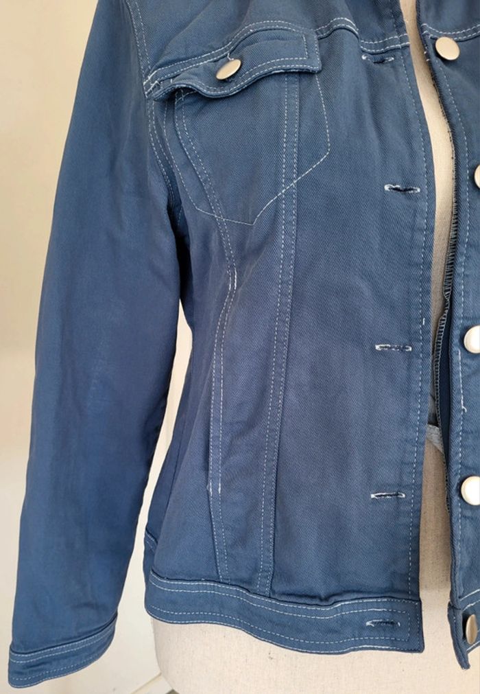 Veste en jean bleue pétrole Monoprix Taille 38 - photo numéro 3