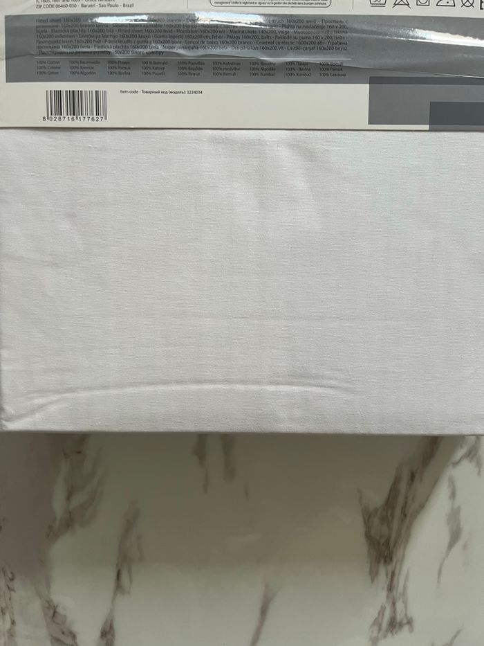 Drap housse Guy Laroche blanc 160x200 cm en coton neuf avec étiquett - photo numéro 4