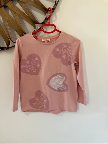Haut rose motifs cœurs 6 ans DPAM