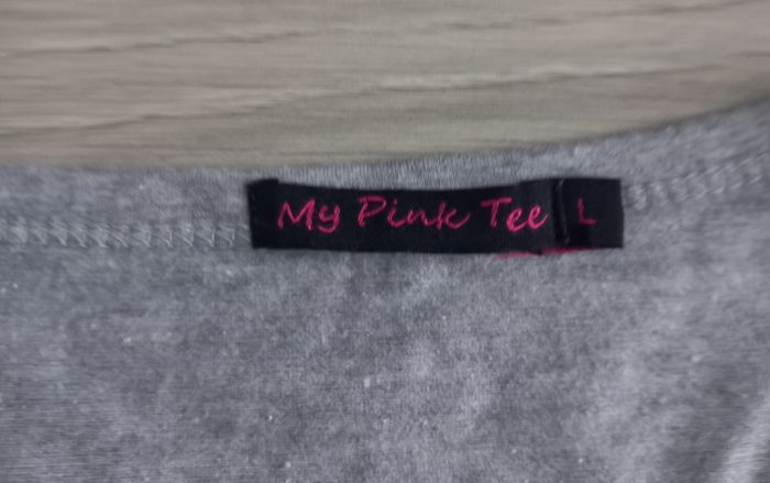 Pull femme gris à motif My Pink Tee taille L - photo numéro 2