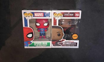 Lot 2 Figurines Funko Pop / Miles Morales « Chase » 765 & Spider-Man 397 / Marvel