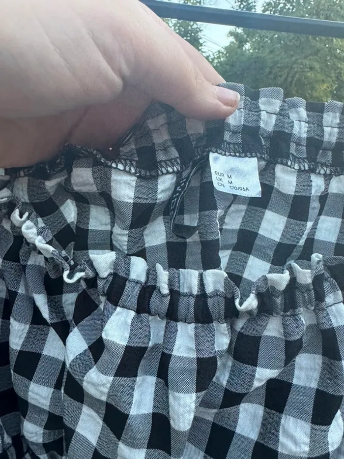 Blouse courte manche longue à carreaux - photo numéro 3