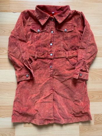 Robe orange en velours 11 ans