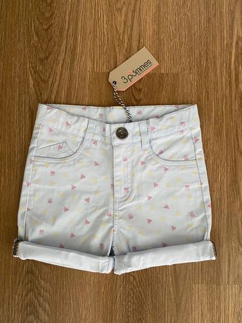 Short 6 ans fille neuf 3 pommes