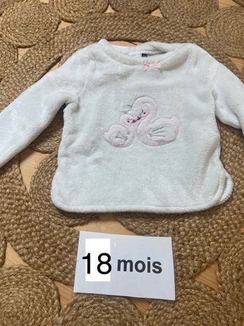 Pull sergent major blanc et rose 18 mois