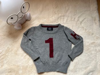 pull Hackett gris et rouge - 2 ans